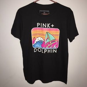 Black graphic tee shirt